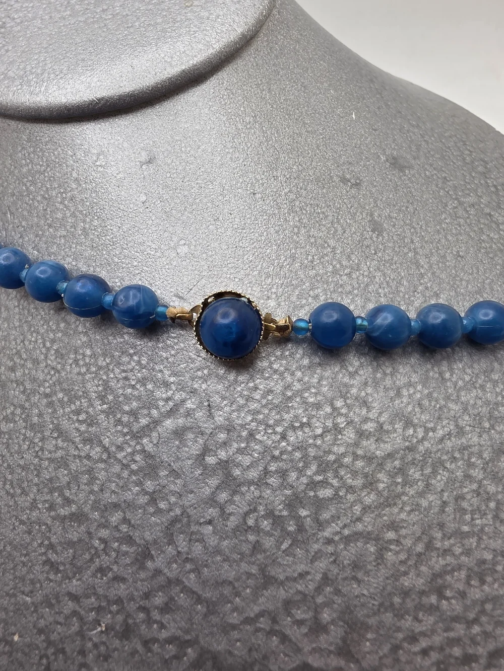 Vintage Blue Beaded Necklace
